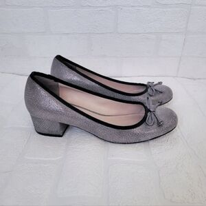Sole Society Bow Metallic Gray Flats